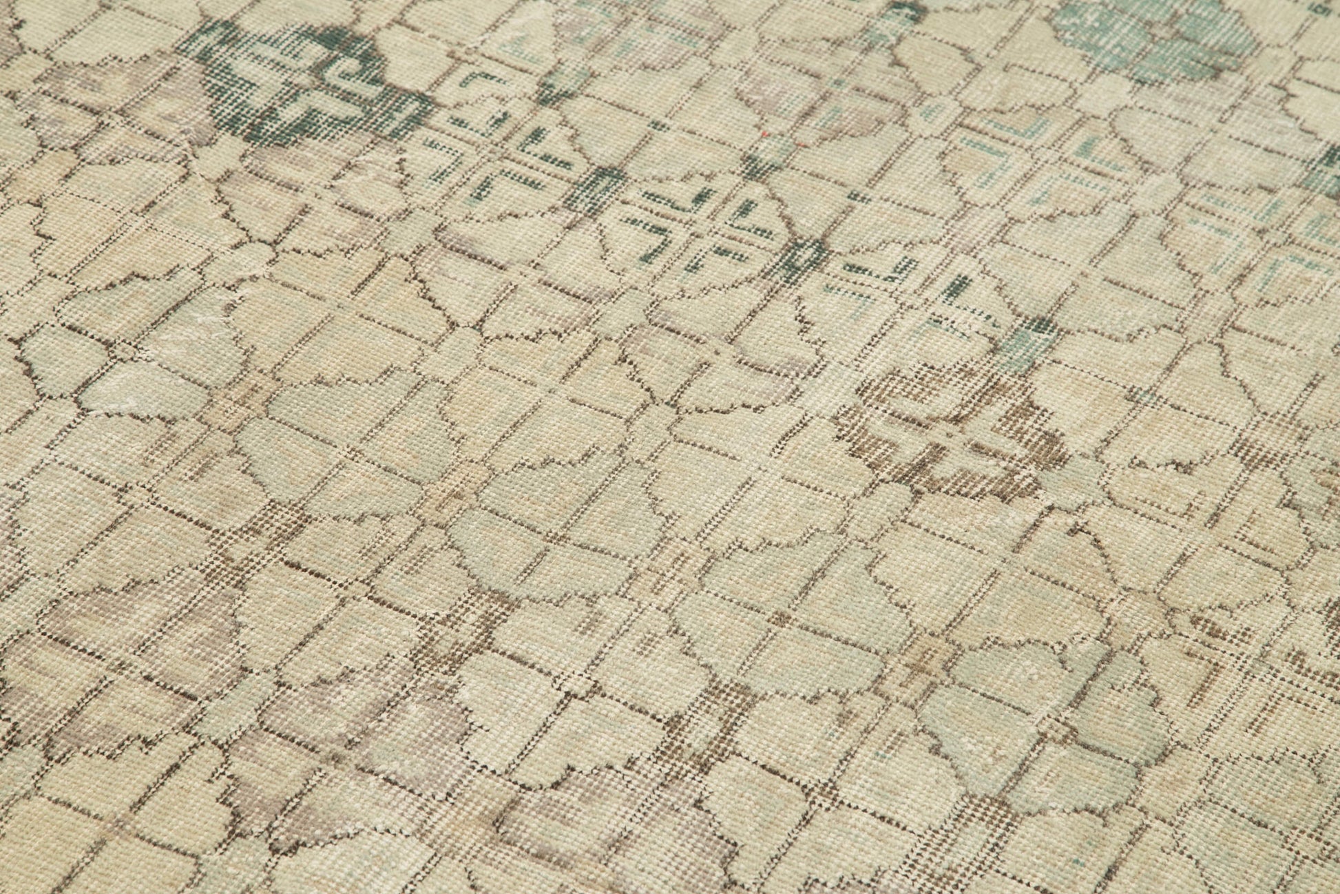 Checkered Kilim Bej Damalı Pamuk Yün El Dokuma Halısı 160x278 Agacan