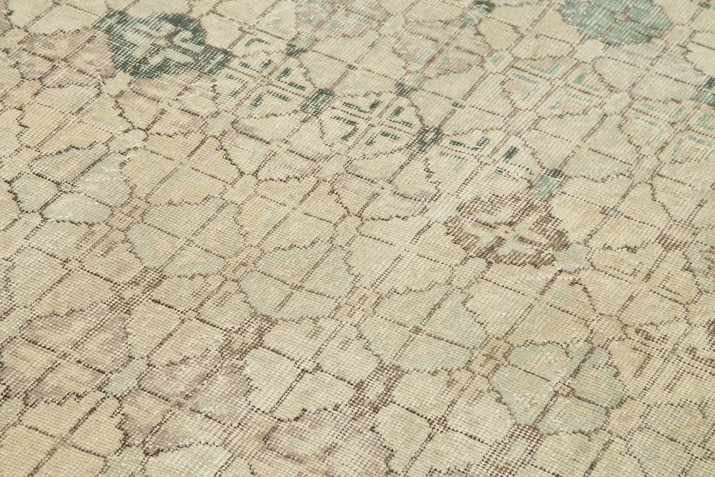 Checkered Kilim Bej Damalı Pamuk Yün El Dokuma Halısı 160x278 Agacan