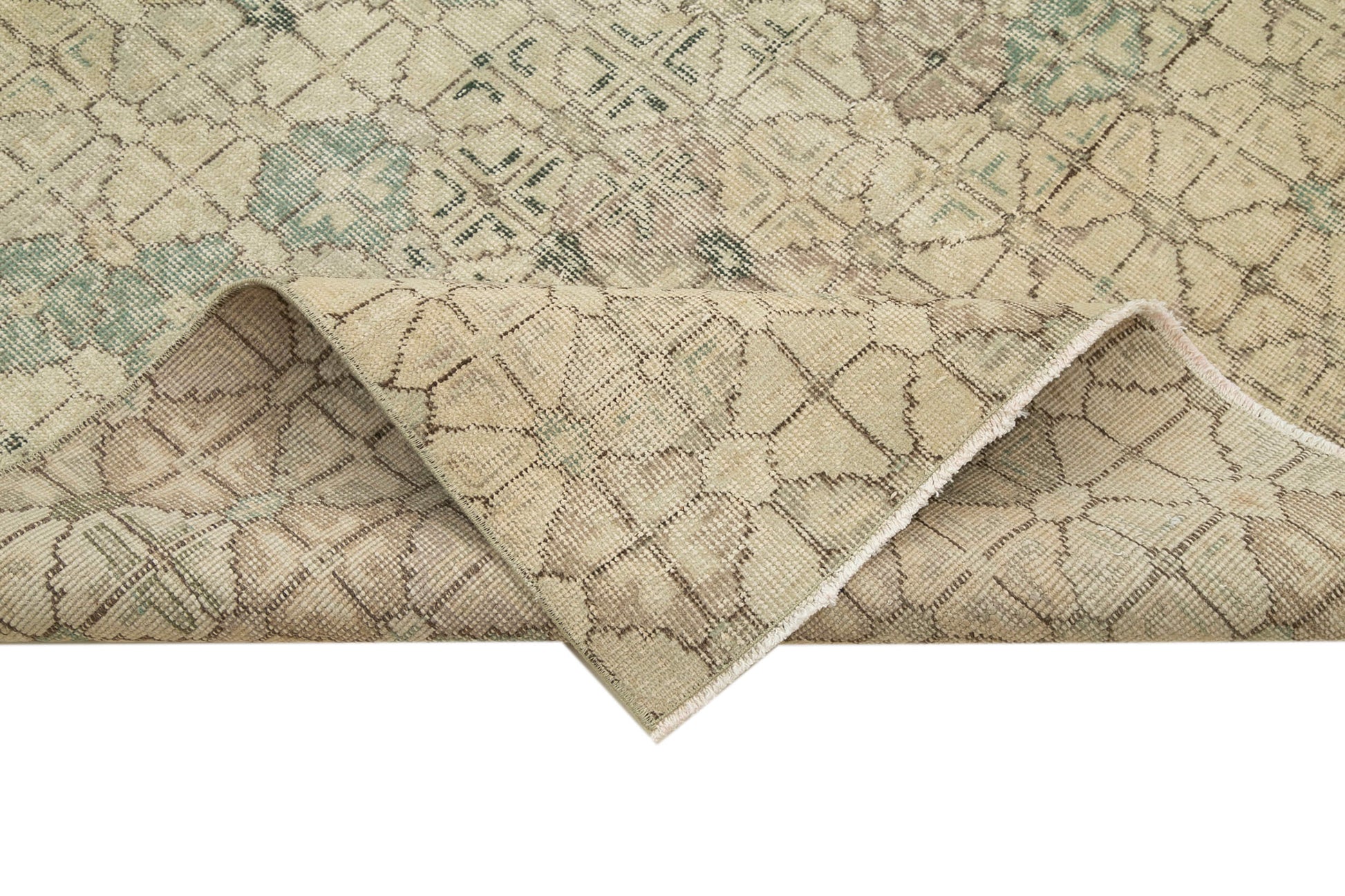 Checkered Kilim Bej Damalı Pamuk Yün El Dokuma Halısı 160x278 Agacan