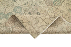 Checkered Kilim Bej Damalı Pamuk Yün El Dokuma Halısı 160x278 Agacan