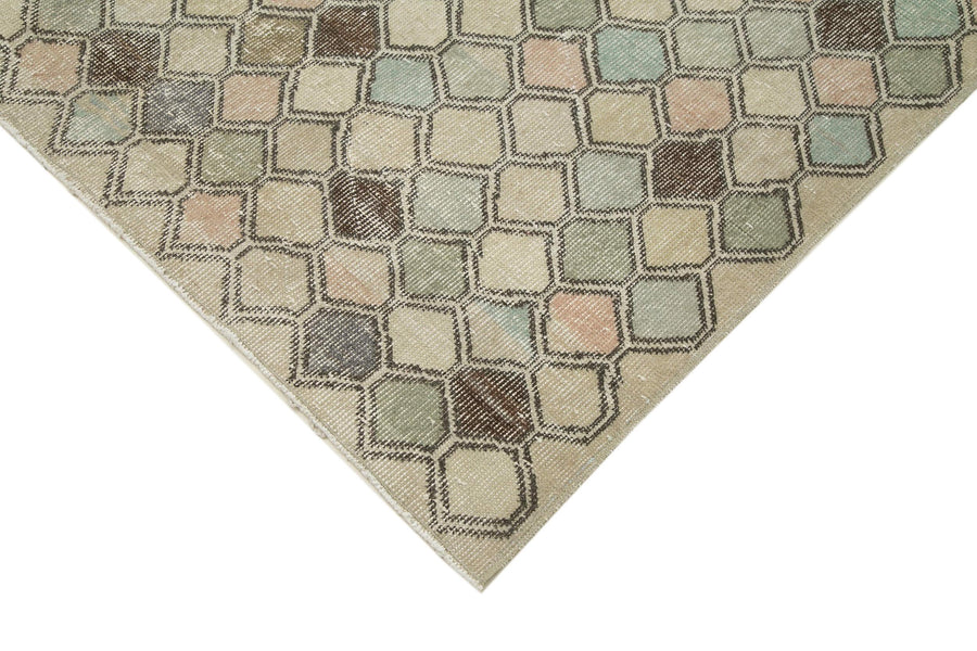 Beiger handgeknüpfter Wollteppich geometrisch 163x291 cm – im Flur