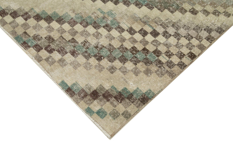 Handgeknüpfter Wollteppich in Beige & Braun Geometrisch 195x300 cm – im Wohnzimmer