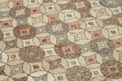 Checkered Kilim Kahverengi Damalı Pamuk Yün El Dokuma Halısı 147x280 Agacan