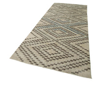 Beige-Brauner Vintage Läufer mit geometrischem Muster 142x349 cm