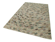 Checkered Kilim Beyaz Damalı Pamuk Yün El Dokuma Halısı 163x280 Agacan