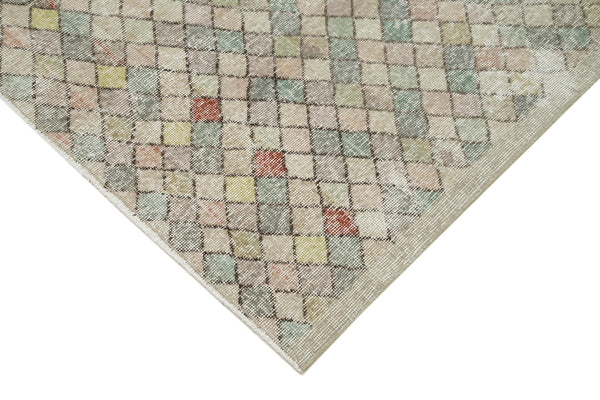 Checkered Kilim Beyaz Damalı Pamuk Yün El Dokuma Halısı 150x284 Agacan
