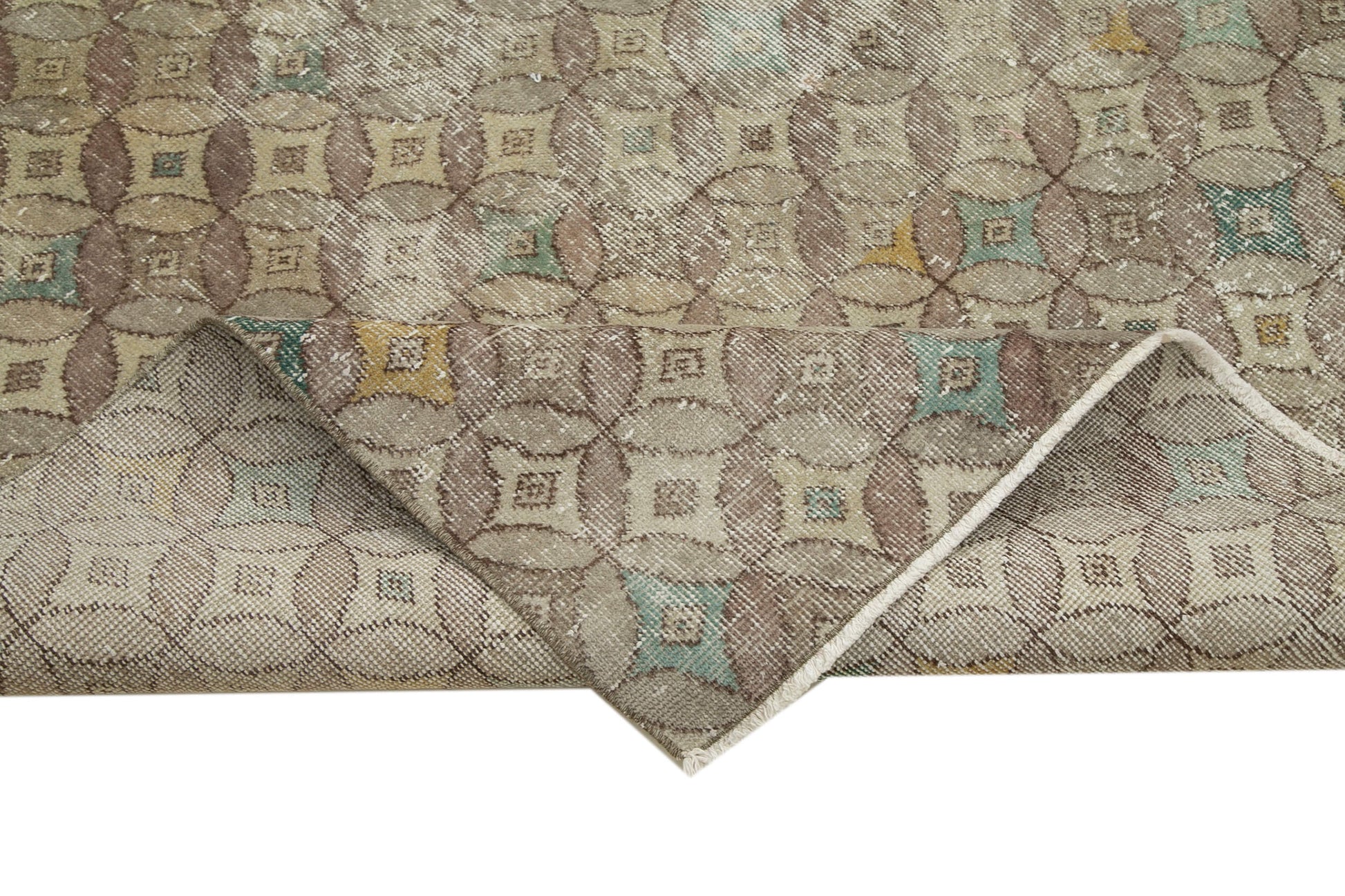 Checkered Kilim Beyaz Damalı Pamuk Yün El Dokuma Halısı 190x256 Agacan