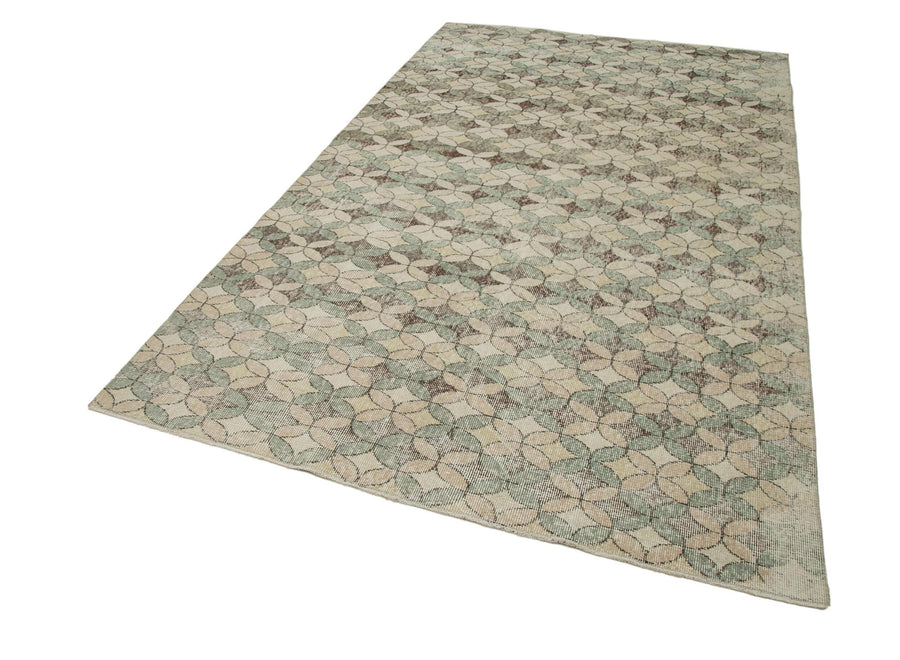Checkered Kilim Beyaz Damalı Pamuk Yün El Dokuma Halısı 168x285 Agacan