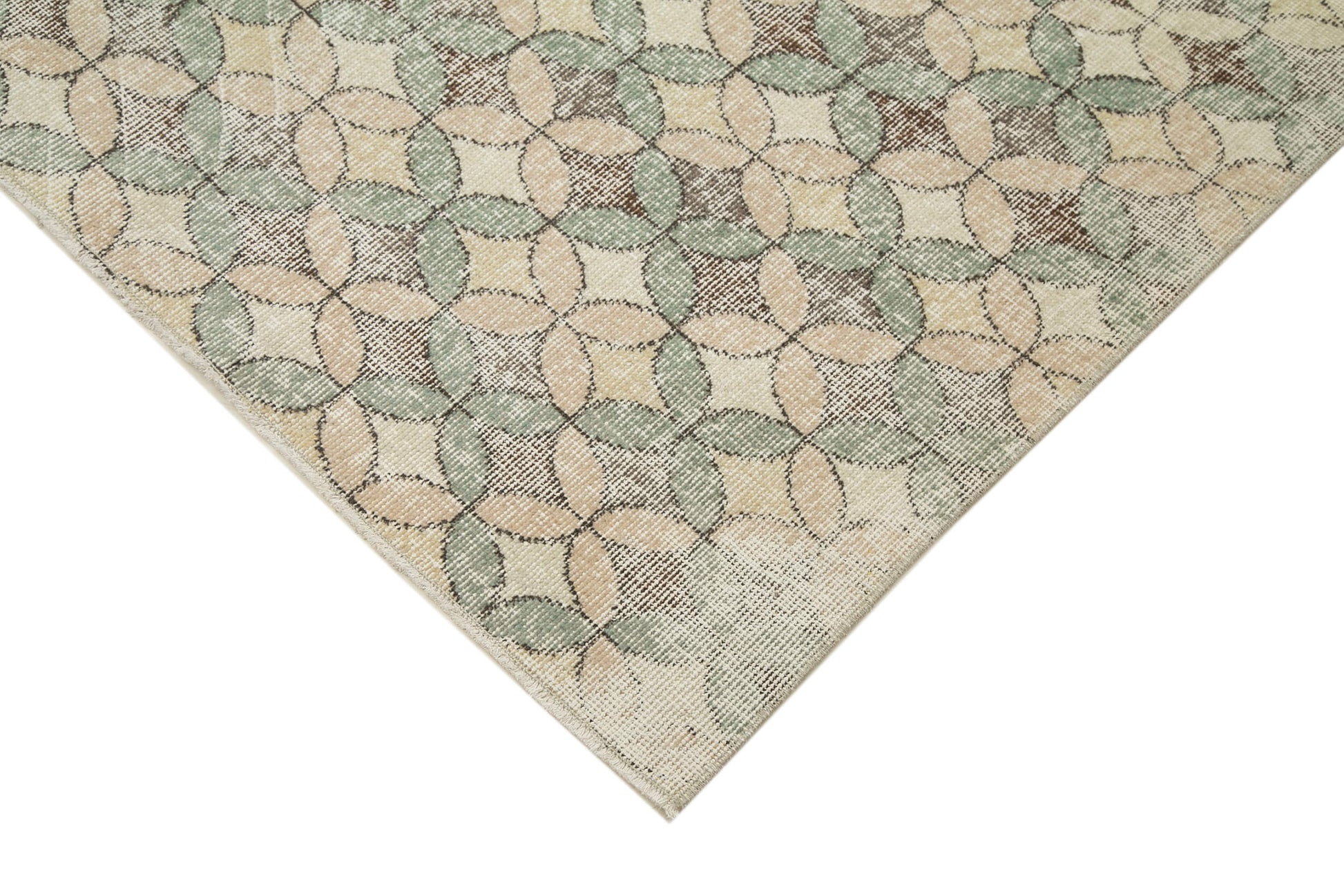 Checkered Kilim Beyaz Damalı Pamuk Yün El Dokuma Halısı 168x285 Agacan