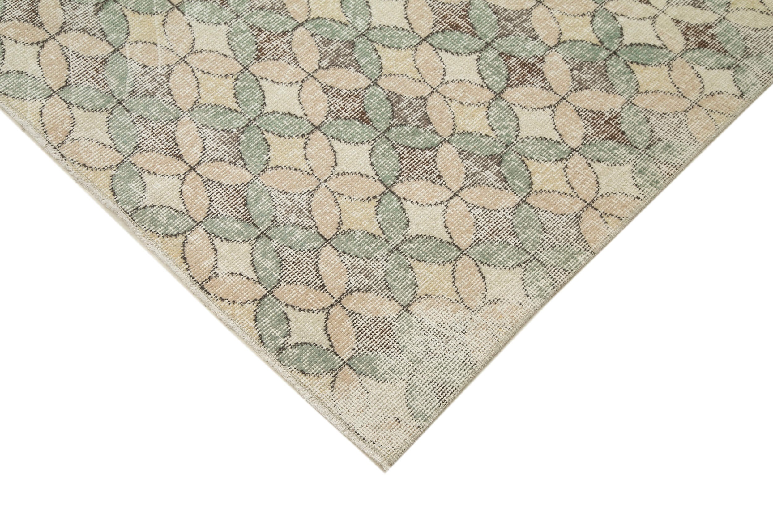 Checkered Kilim Beyaz Damalı Pamuk Yün El Dokuma Halısı 168x285 Agacan