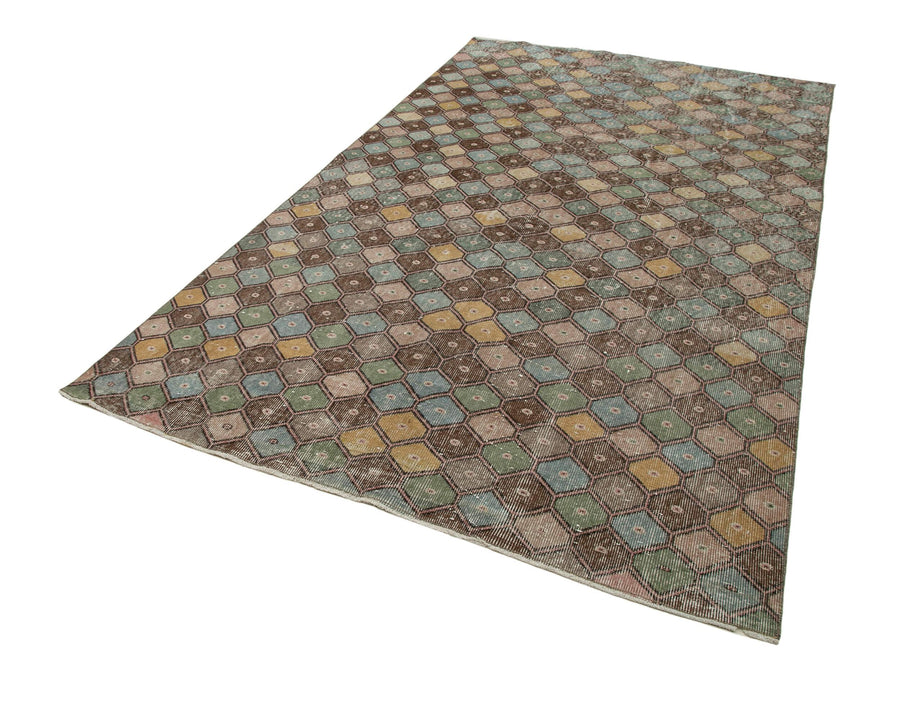 Checkered Kilim Beyaz Damalı Pamuk Yün El Dokuma Halısı 171x294 Agacan