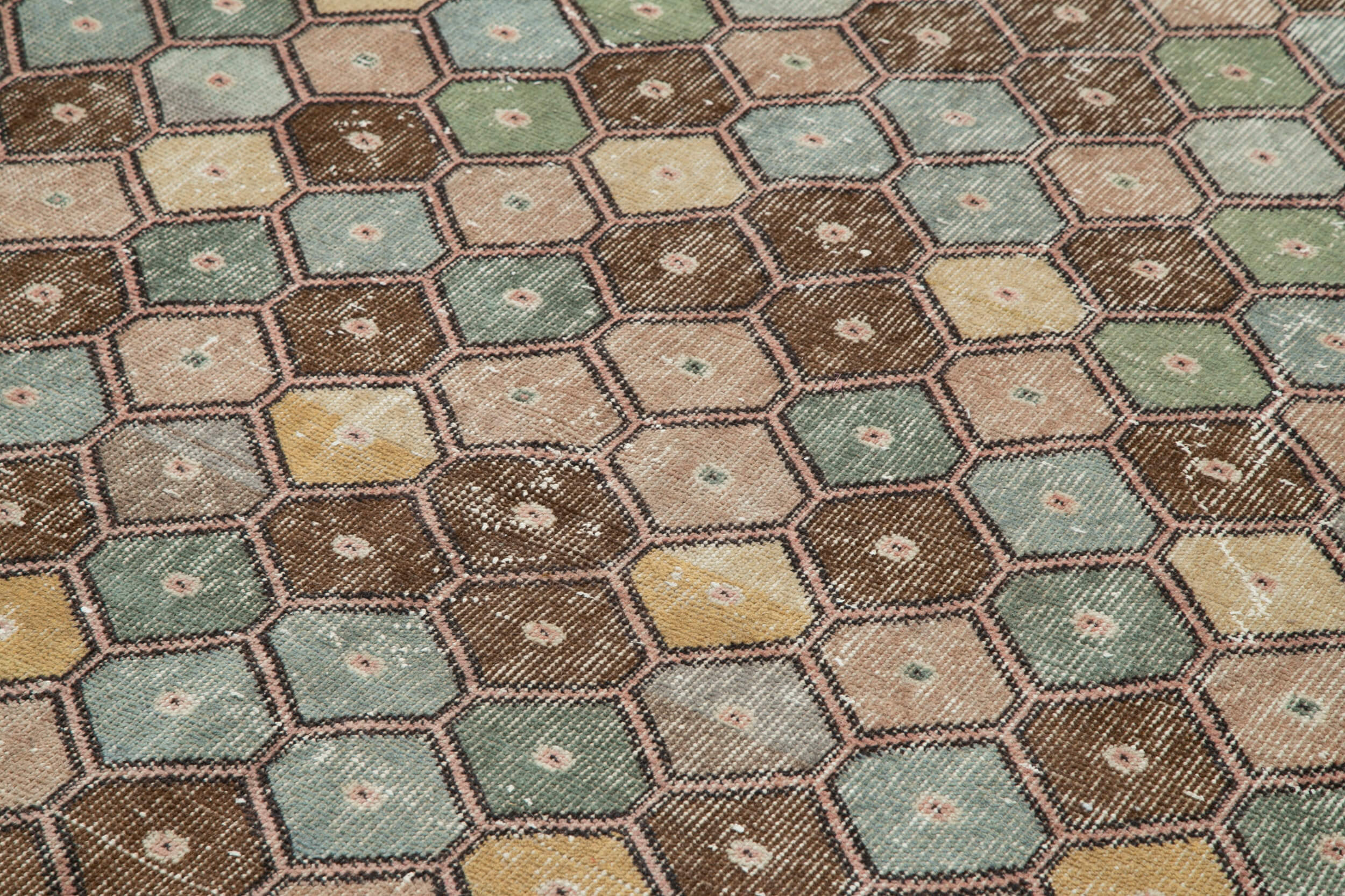 Checkered Kilim Beyaz Damalı Pamuk Yün El Dokuma Halısı 171x294 Agacan