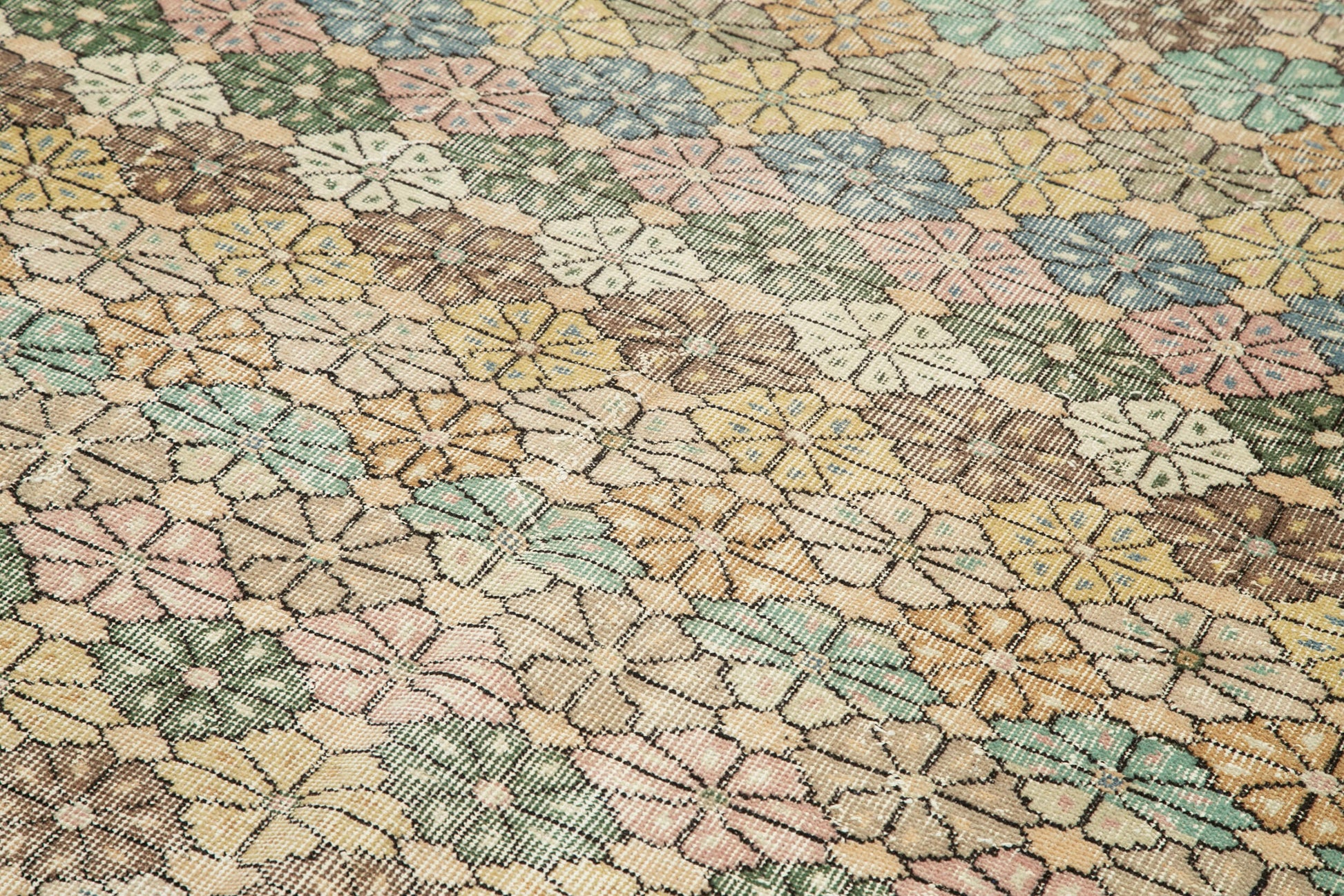 Checkered Kilim Beyaz Damalı Pamuk Yün El Dokuma Halısı 166x284 Agacan