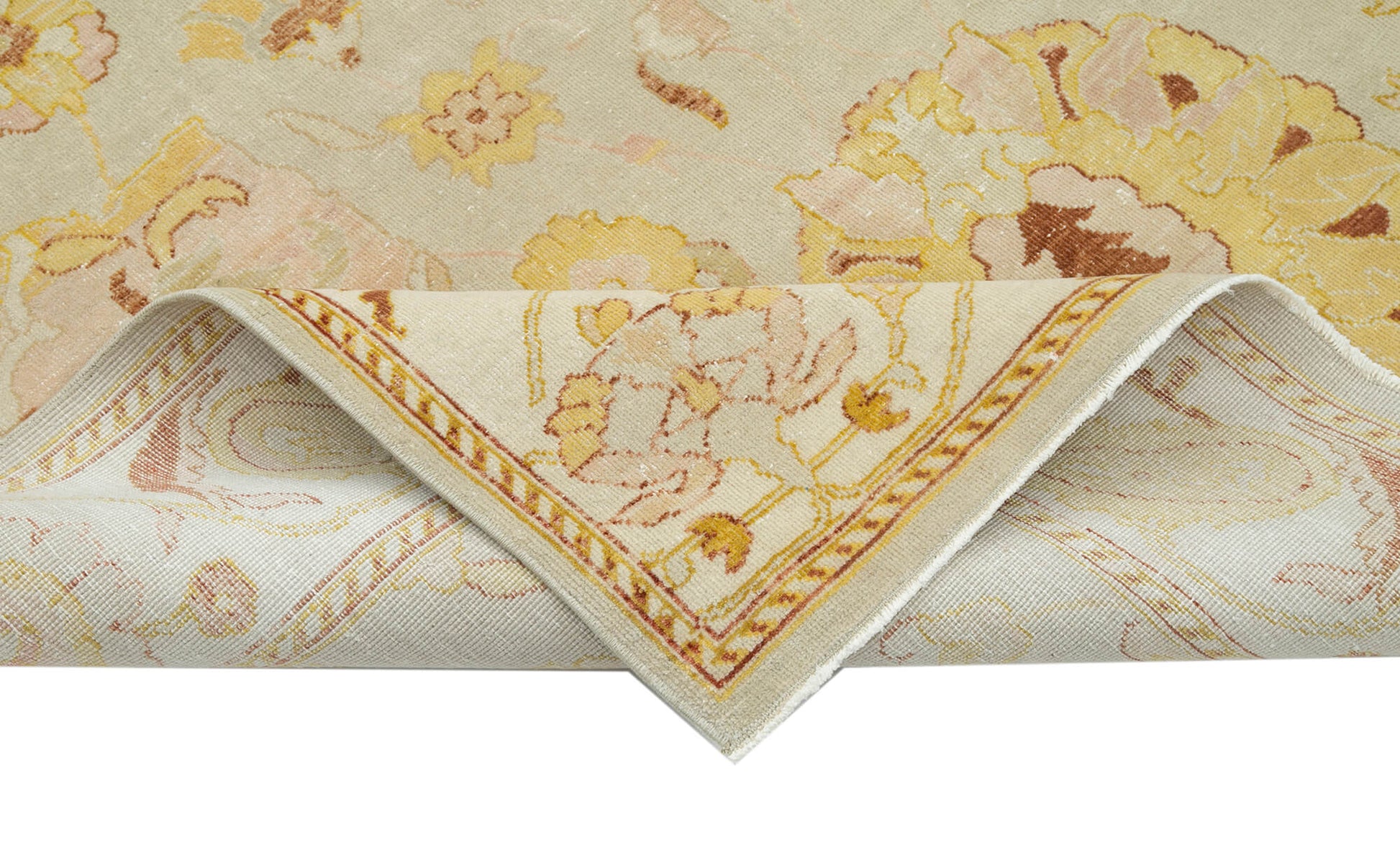 Tebriz Bej Klasik Pamuk Yün El Dokuma Halısı 172x266 Agacan