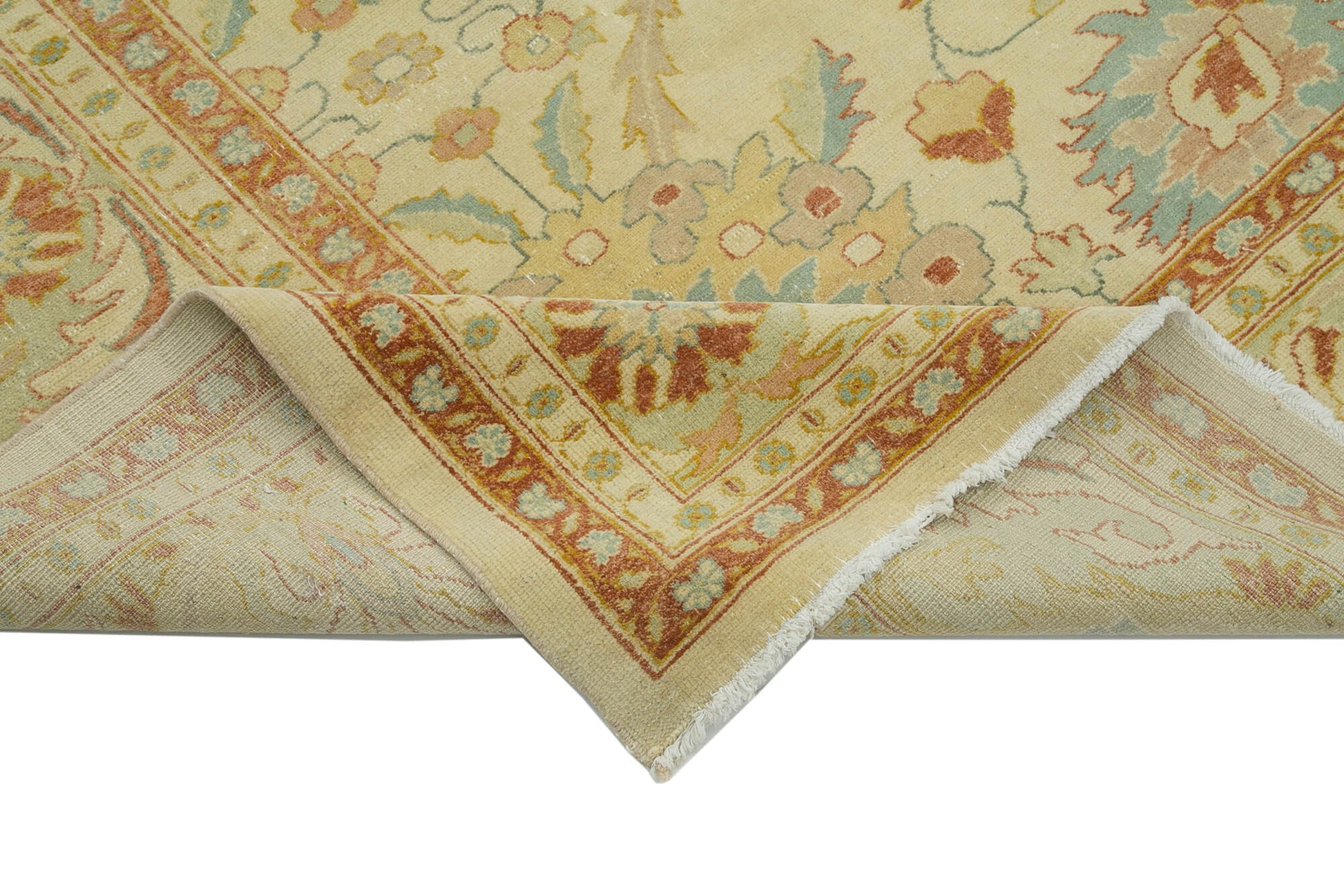 Tebriz Bej Klasik Pamuk Yün El Dokuma Halısı 295x354 Agacan