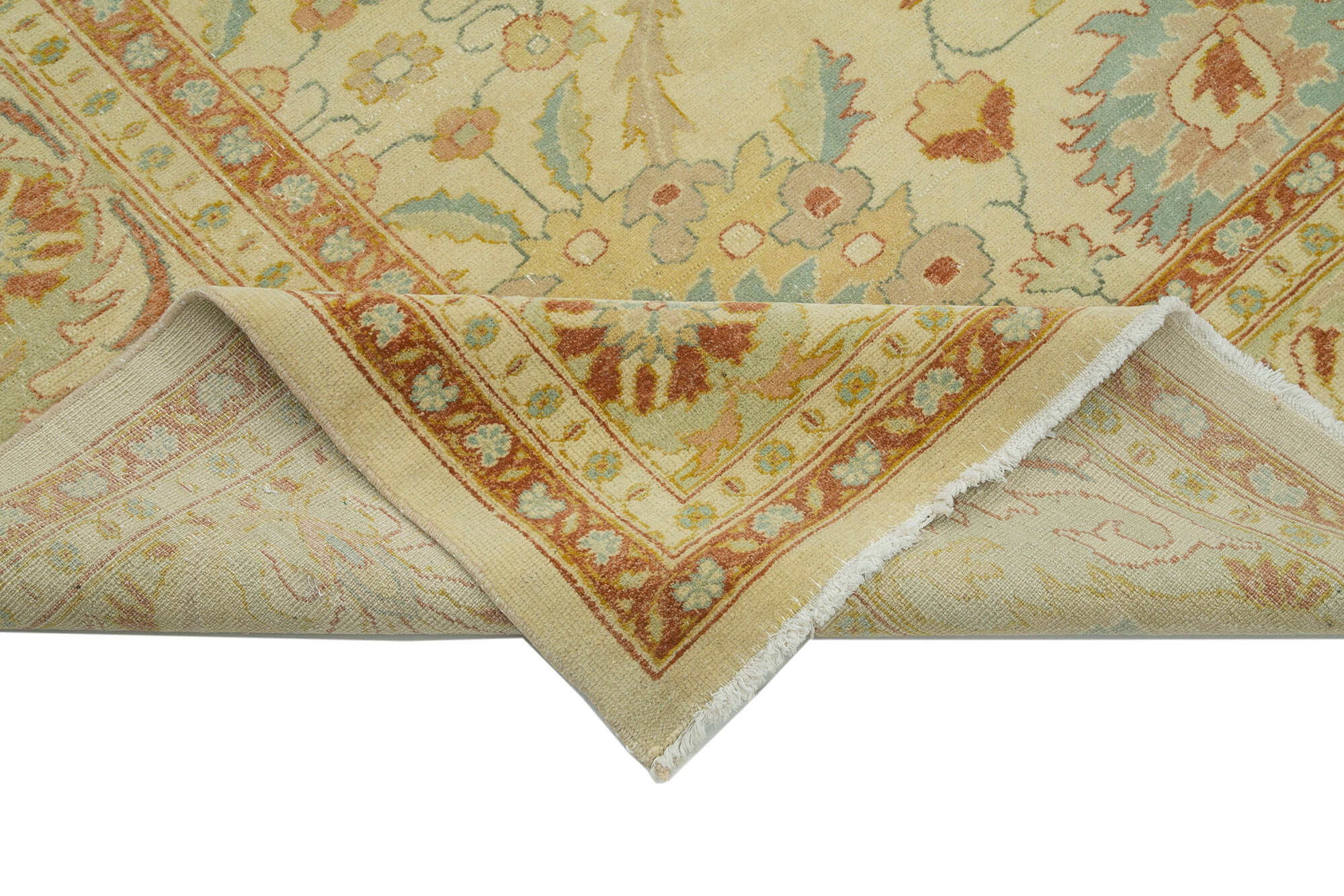 Tebriz Bej Klasik Pamuk Yün El Dokuma Halısı 295x354 Agacan