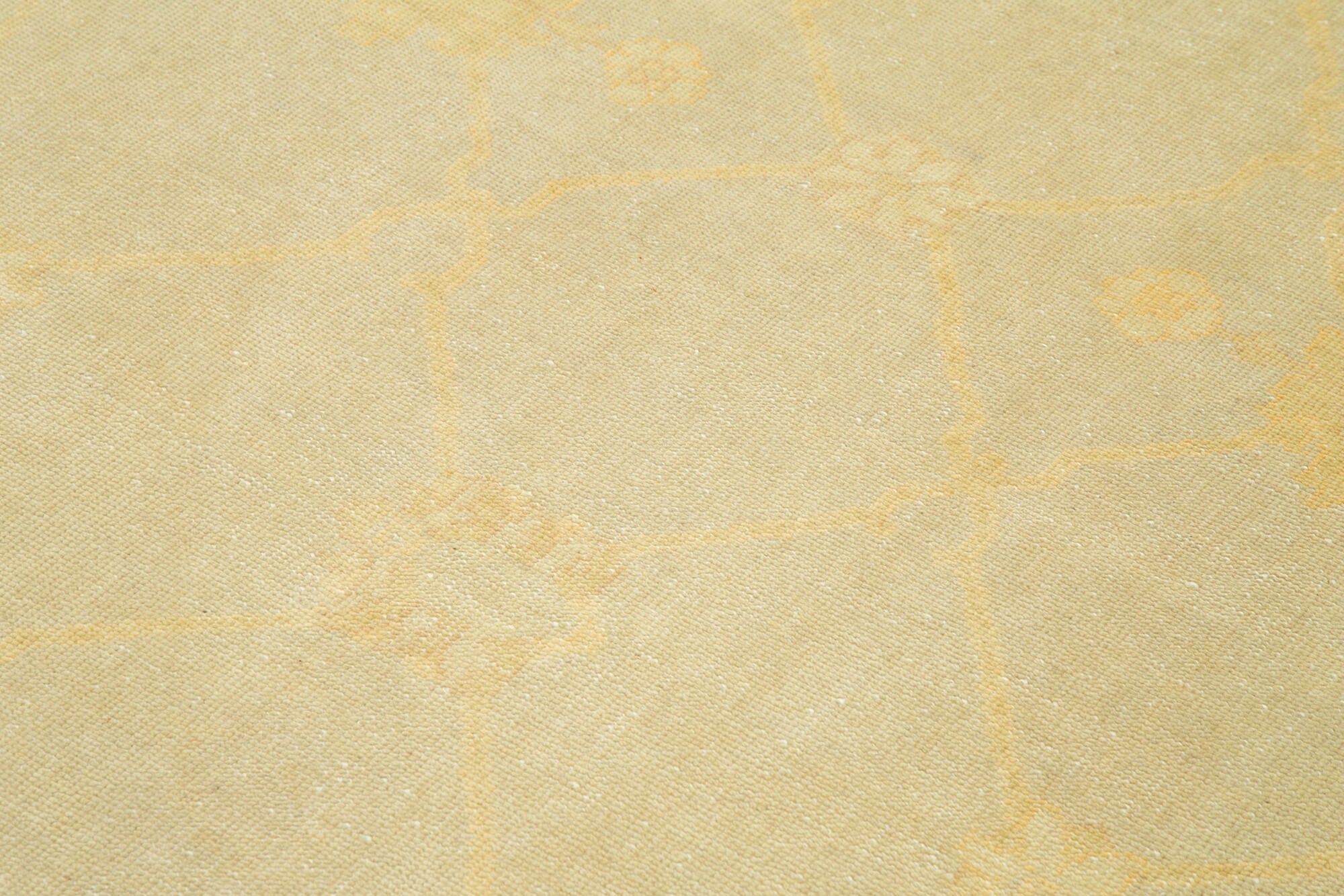 Tebriz Sarı Klasik Pamuk Yün El Dokuma Halısı 183x276 Agacan