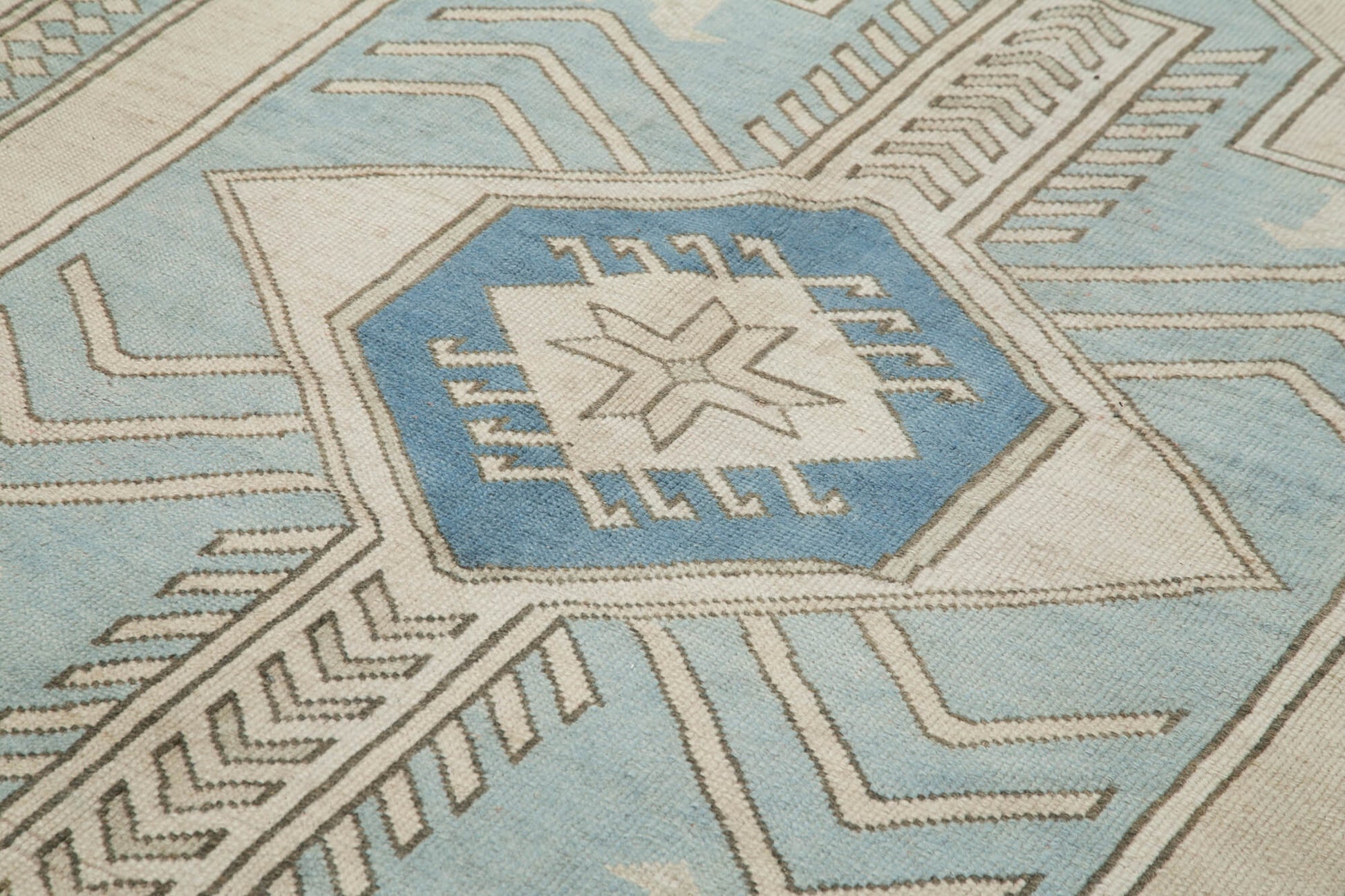 Tebriz Mavi Klasik Pamuk Yün El Dokuma Halısı 220x315 Agacan