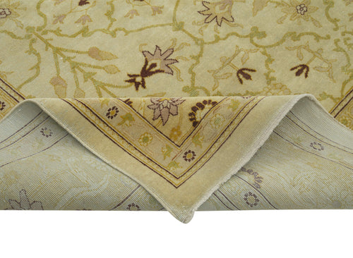 Tebriz Yeşil Klasik Pamuk Yün El Dokuma Halısı 303x407 Agacan