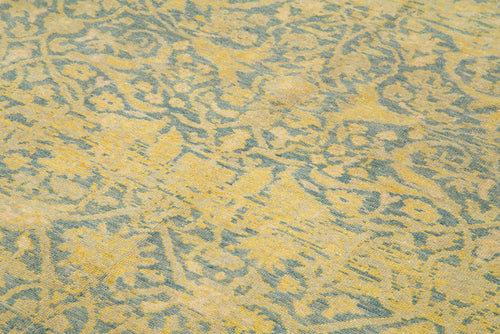 Tebriz Mavi Klasik Pamuk Yün El Dokuma Halısı 196x297 Agacan