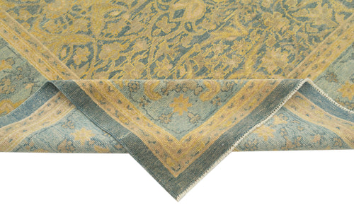 Tebriz Mavi Klasik Pamuk Yün El Dokuma Halısı 196x297 Agacan