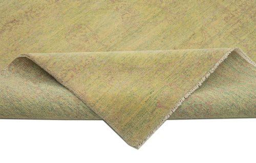 Tebriz Yeşil Klasik Pamuk Yün El Dokuma Halısı 273x374 Agacan