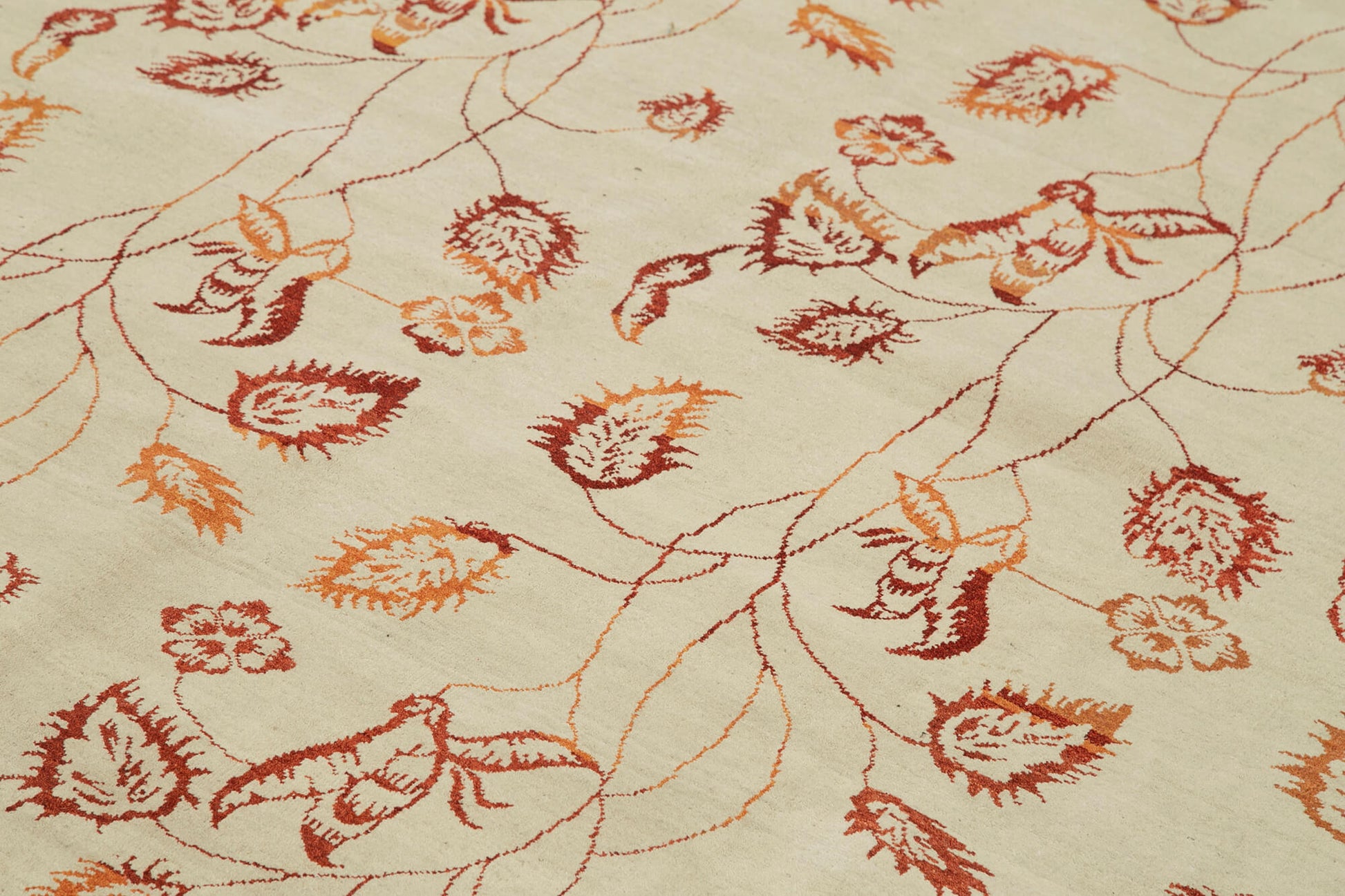 Tebriz Bej Klasik Pamuk Yün El Dokuma Halısı 238x303 Agacan