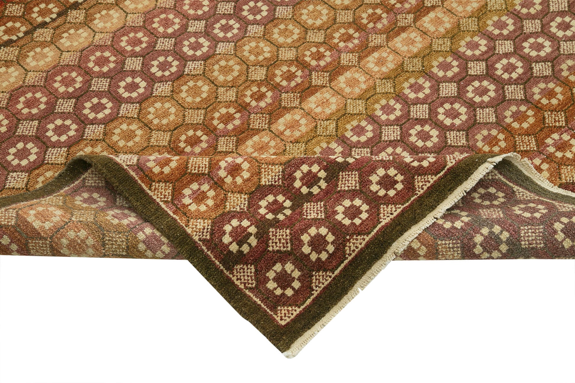 Tebriz Kırmızı Klasik Pamuk Yün El Dokuma Halısı 250x303 Agacan