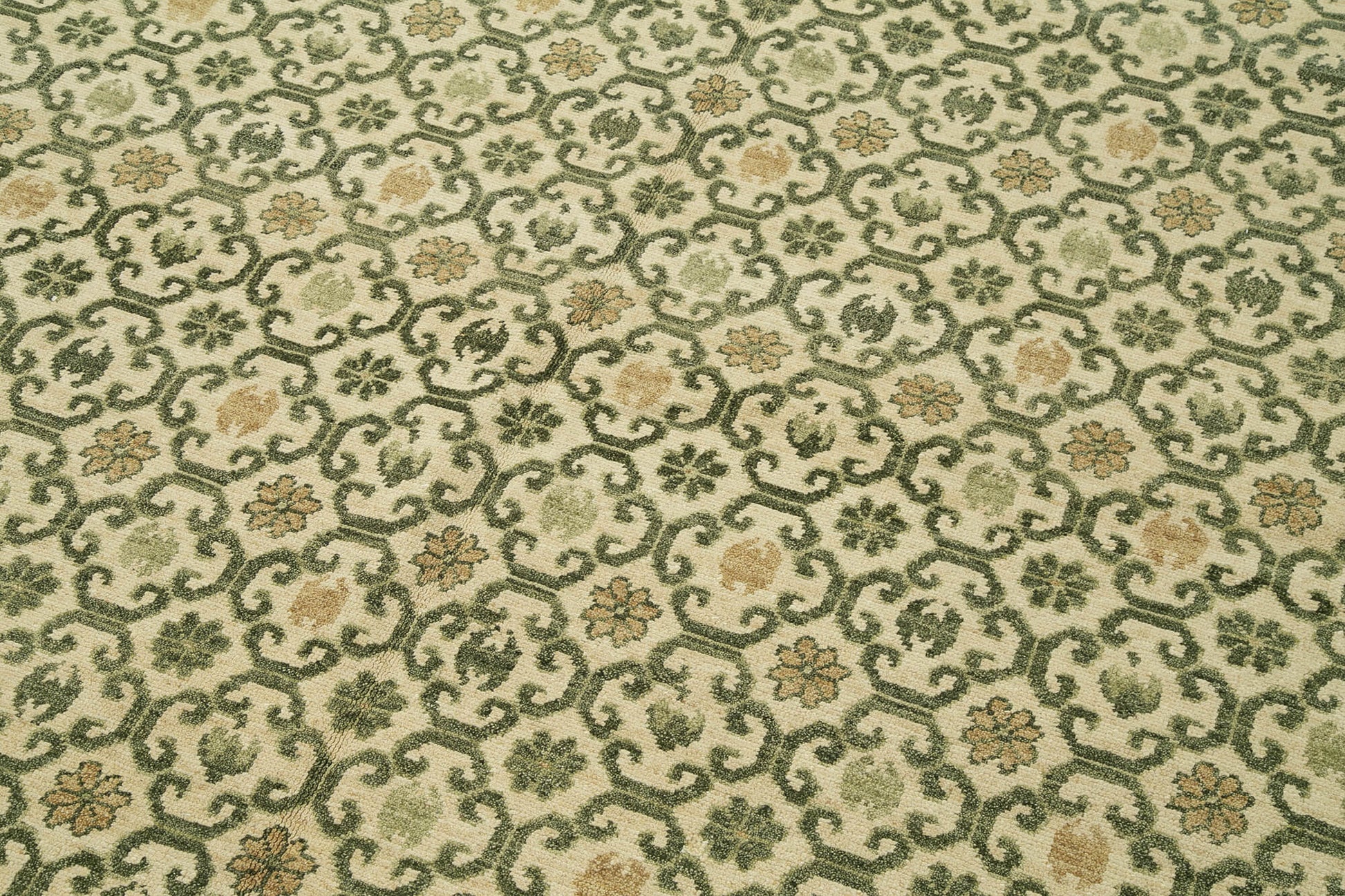 Tebriz Bej Klasik Pamuk Yün El Dokuma Halısı 244x306 Agacan