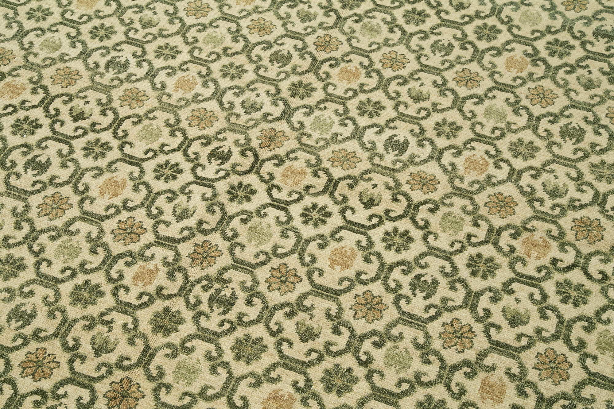 Tebriz Bej Klasik Pamuk Yün El Dokuma Halısı 244x306 Agacan