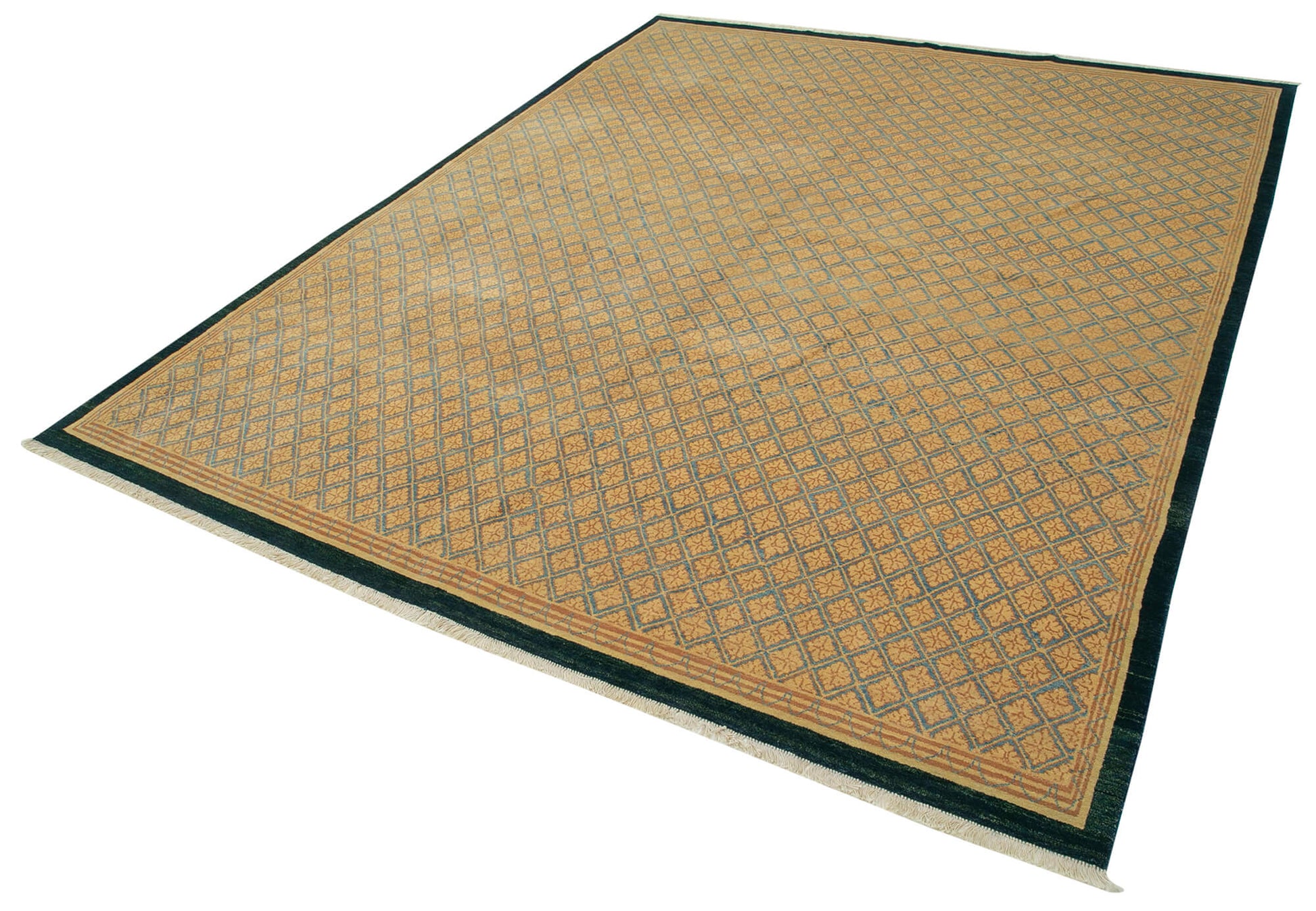 Tebriz Sarı Klasik Pamuk Yün El Dokuma Halısı 246x303 Agacan