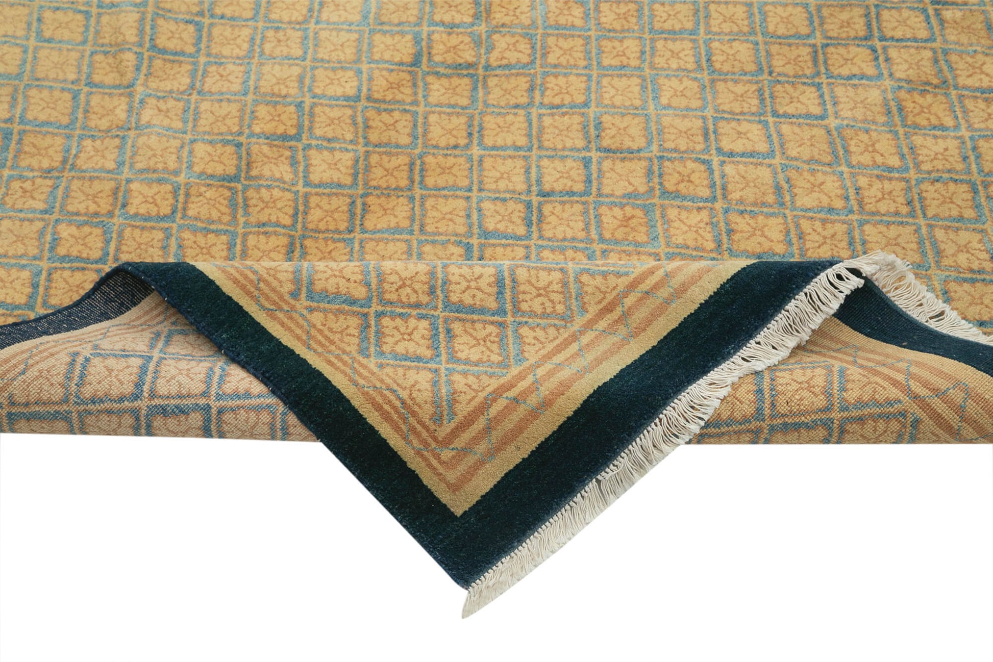 Tebriz Sarı Klasik Pamuk Yün El Dokuma Halısı 246x303 Agacan