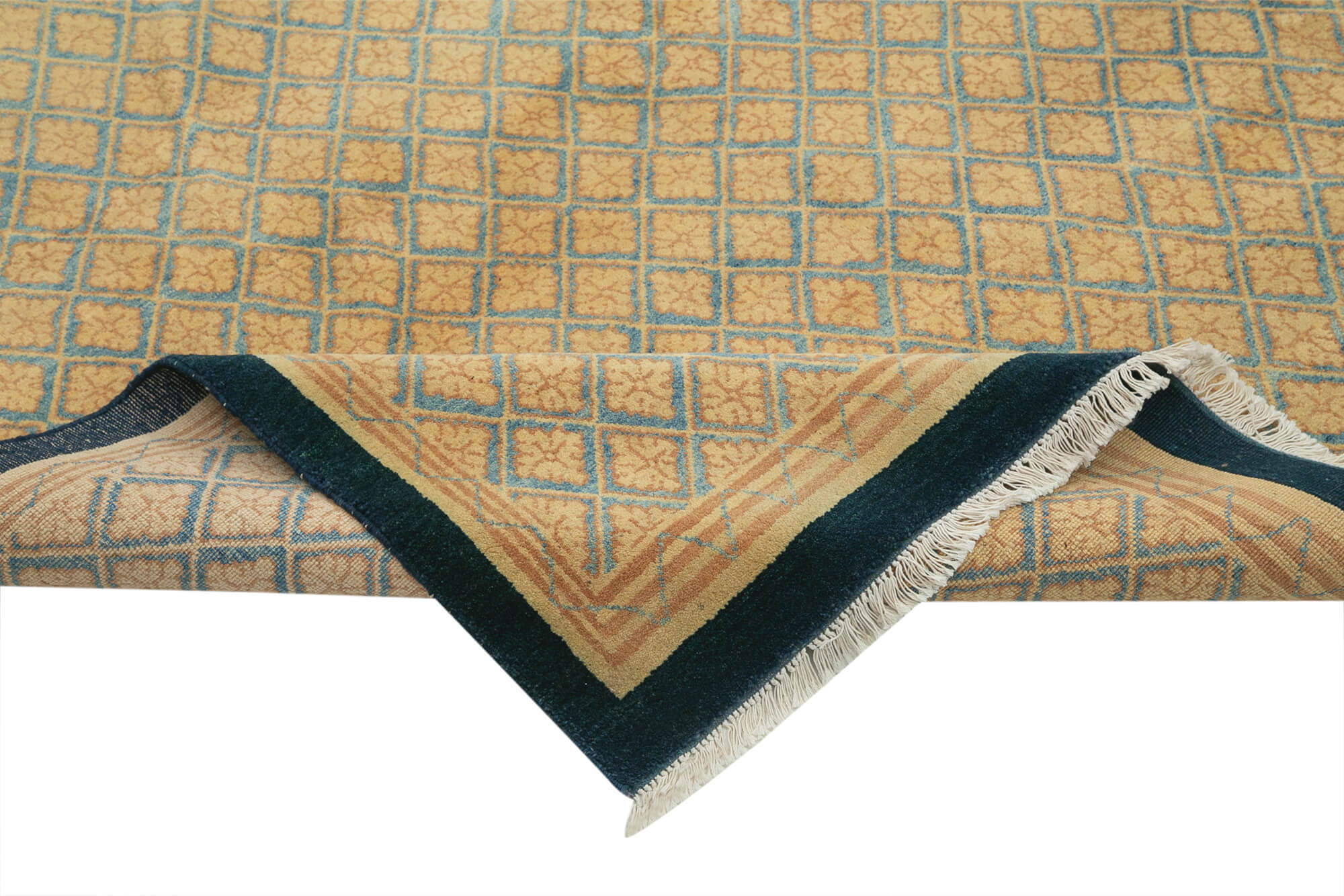 Tebriz Sarı Klasik Pamuk Yün El Dokuma Halısı 246x303 Agacan