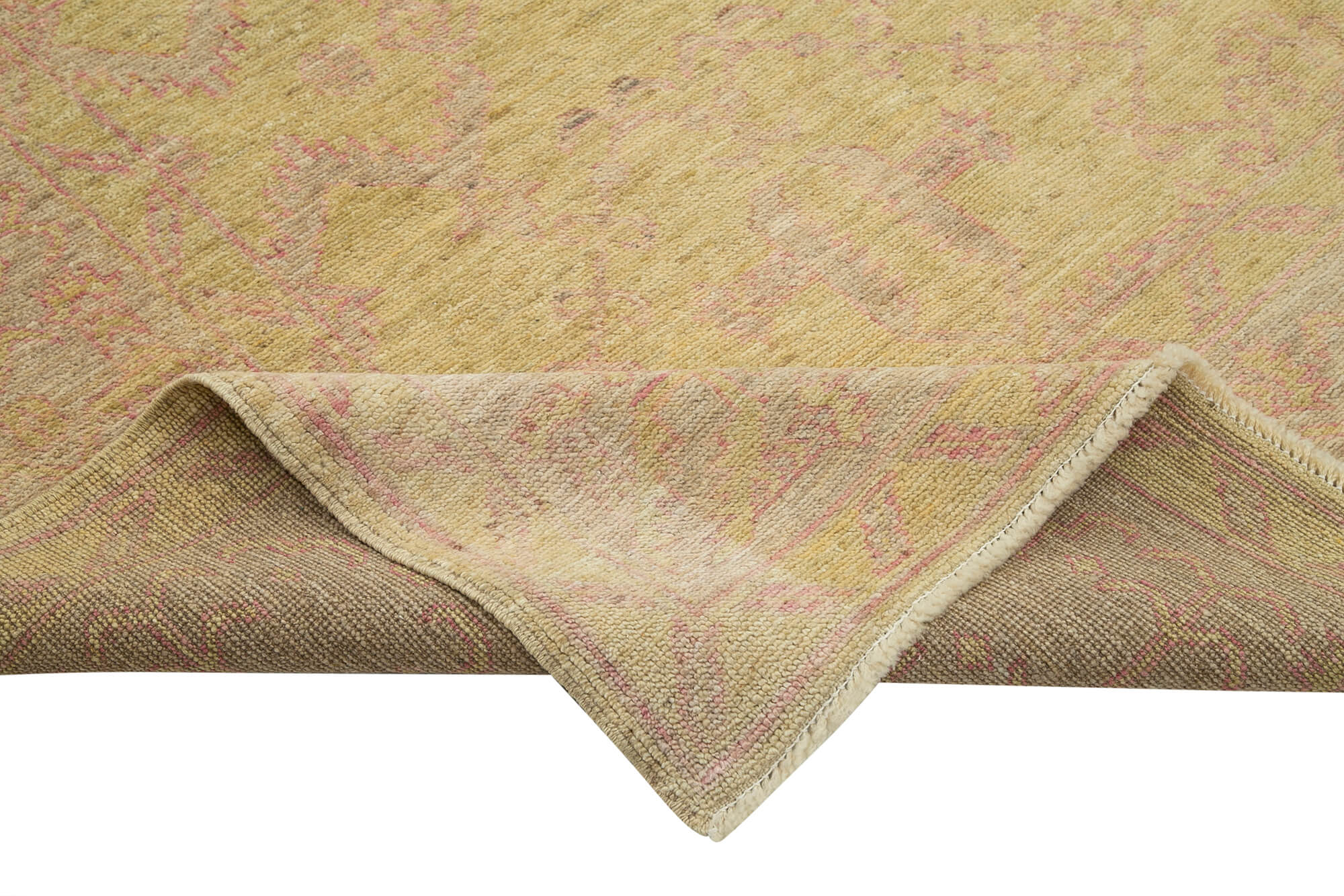 Tebriz Sarı Klasik Pamuk Yün El Dokuma Halısı 248x306 Agacan