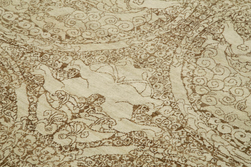 Tebriz Bej Klasik Pamuk Yün El Dokuma Halısı 182x273 Agacan