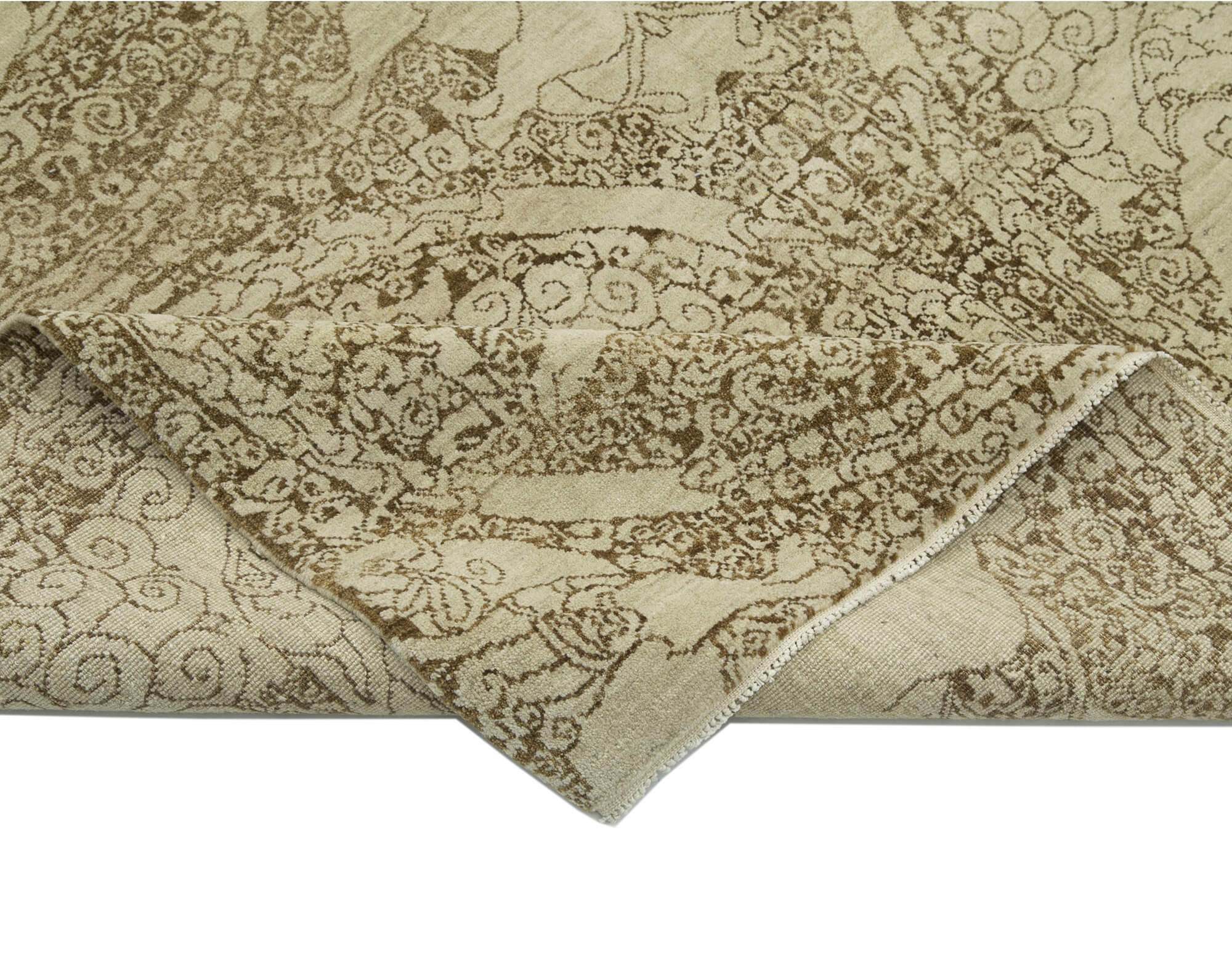 Tebriz Bej Klasik Pamuk Yün El Dokuma Halısı 182x273 Agacan