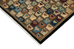 Tebriz Siyah Klasik Pamuk Yün El Dokuma Halısı 180x280 Agacan