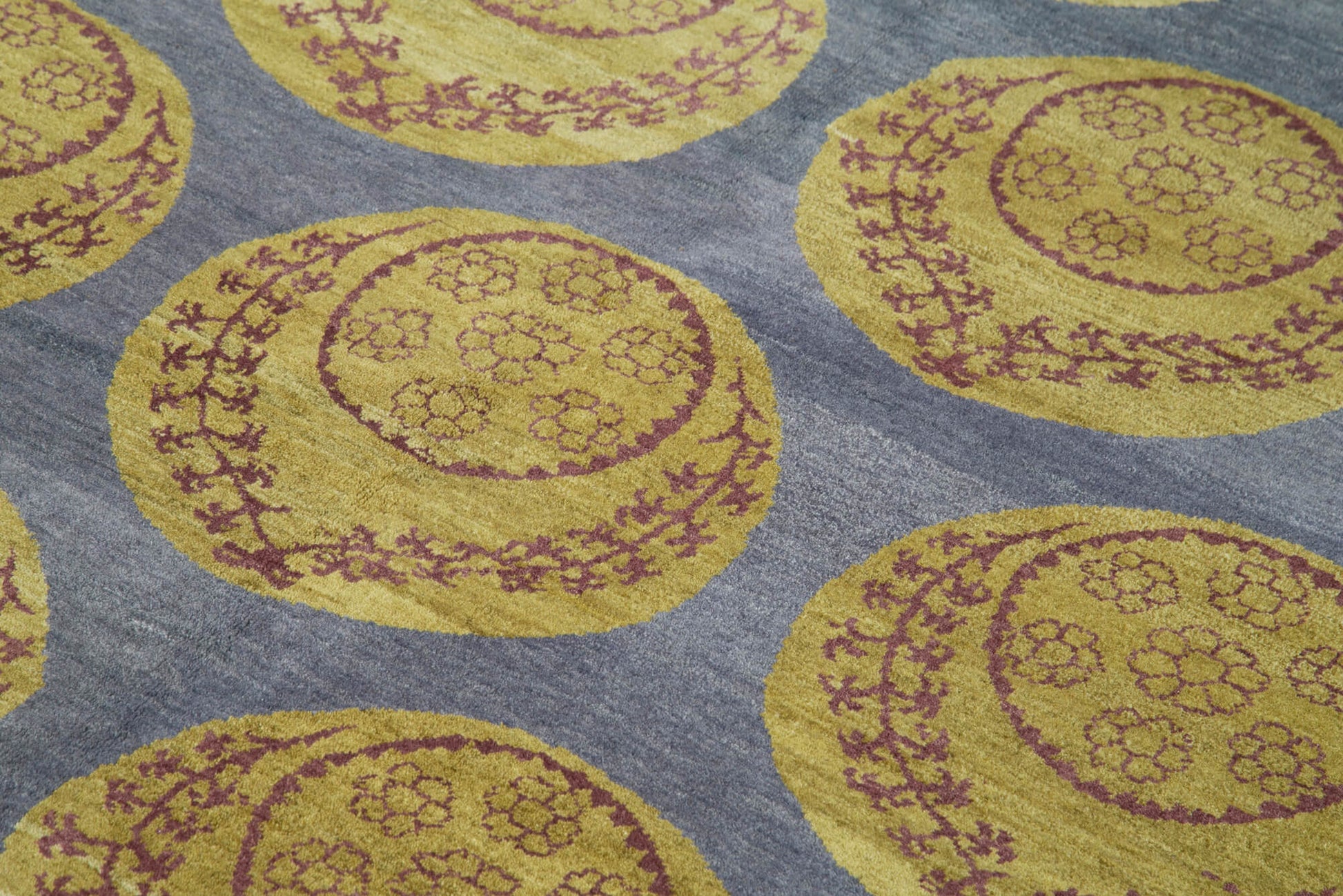 Tebriz Mavi Klasik Pamuk Yün El Dokuma Halısı 180x245 Agacan