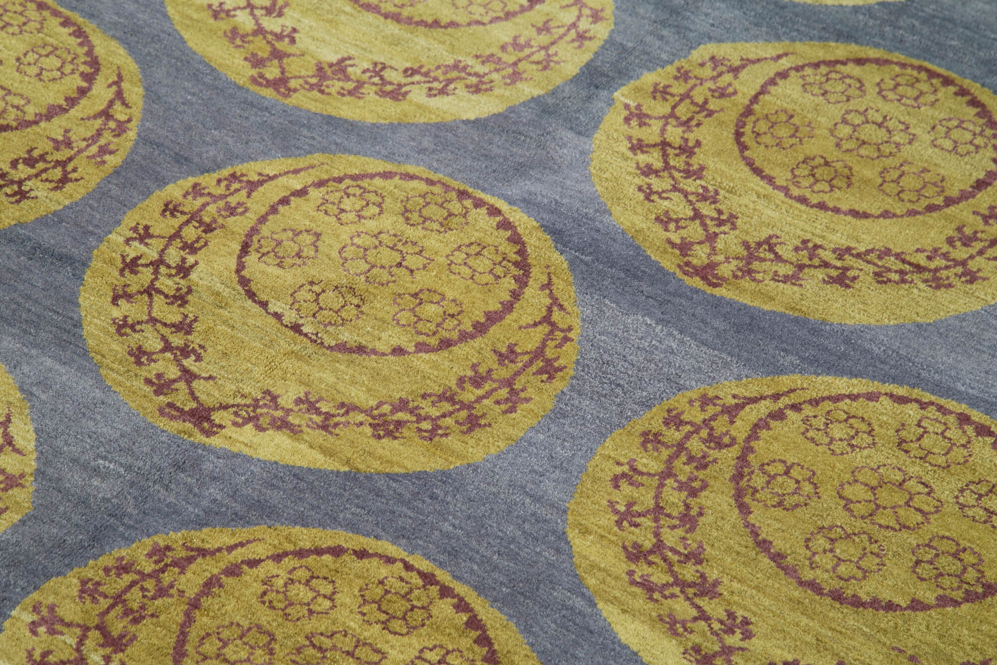 Tebriz Mavi Klasik Pamuk Yün El Dokuma Halısı 180x245 Agacan