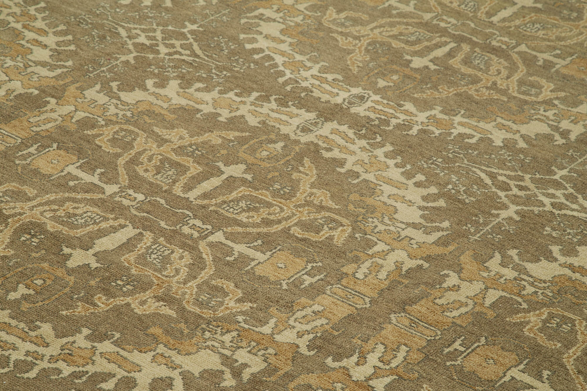 Tebriz Kahverengi Klasik Pamuk Yün El Dokuma Halısı 305x426 Agacan