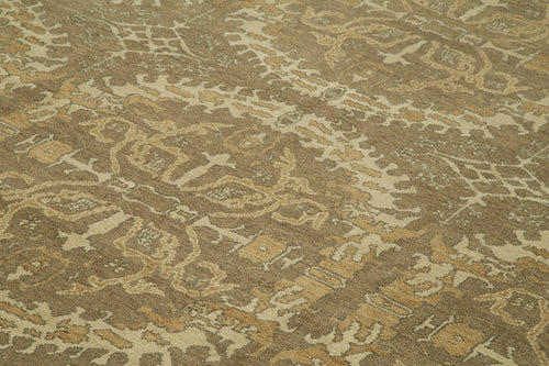 Tebriz Kahverengi Klasik Pamuk Yün El Dokuma Halısı 305x426 Agacan