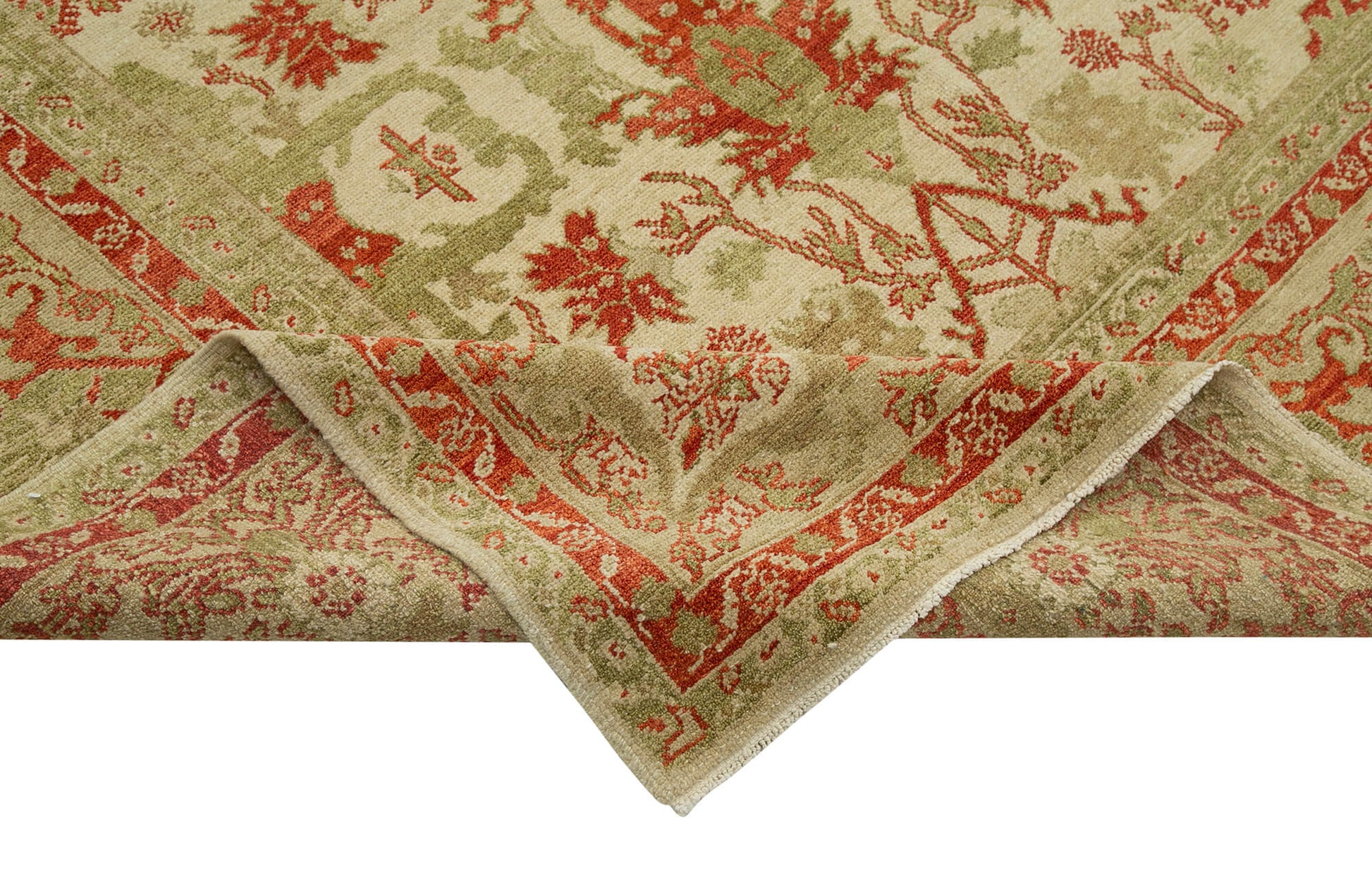 Tebriz Bej Klasik Pamuk Yün El Dokuma Halısı 310x430 Agacan