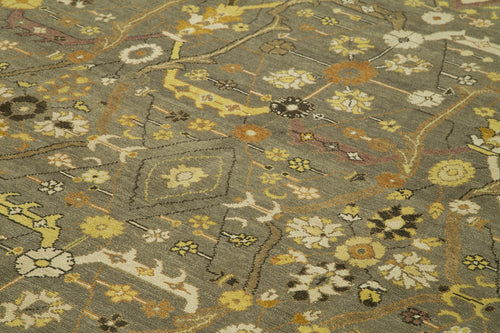 Tebriz Kahverengi Klasik Pamuk Yün El Dokuma Halısı 277x360 Agacan