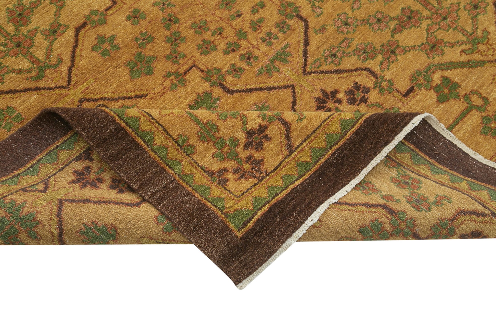 Tebriz Turuncu Klasik Pamuk Yün El Dokuma Halısı 270x361 Agacan