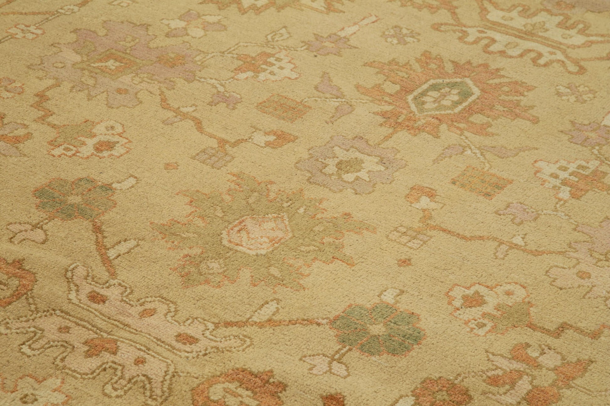 Tebriz Sarı Klasik Pamuk Yün El Dokuma Halısı 271x367 Agacan