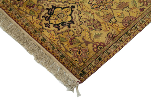 Tebriz Sarı Klasik Pamuk Yün El Dokuma Halısı 276x366 Agacan