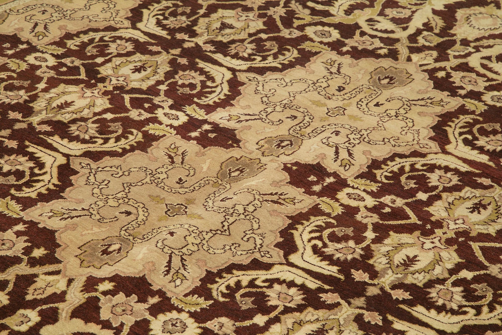 Tebriz Bej Klasik Pamuk Yün El Dokuma Halısı 280x370 Agacan