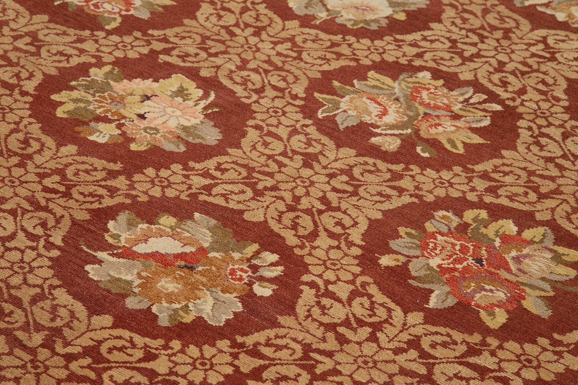 Tebriz Kırmızı Klasik Pamuk Yün El Dokuma Halısı 236x320 Agacan