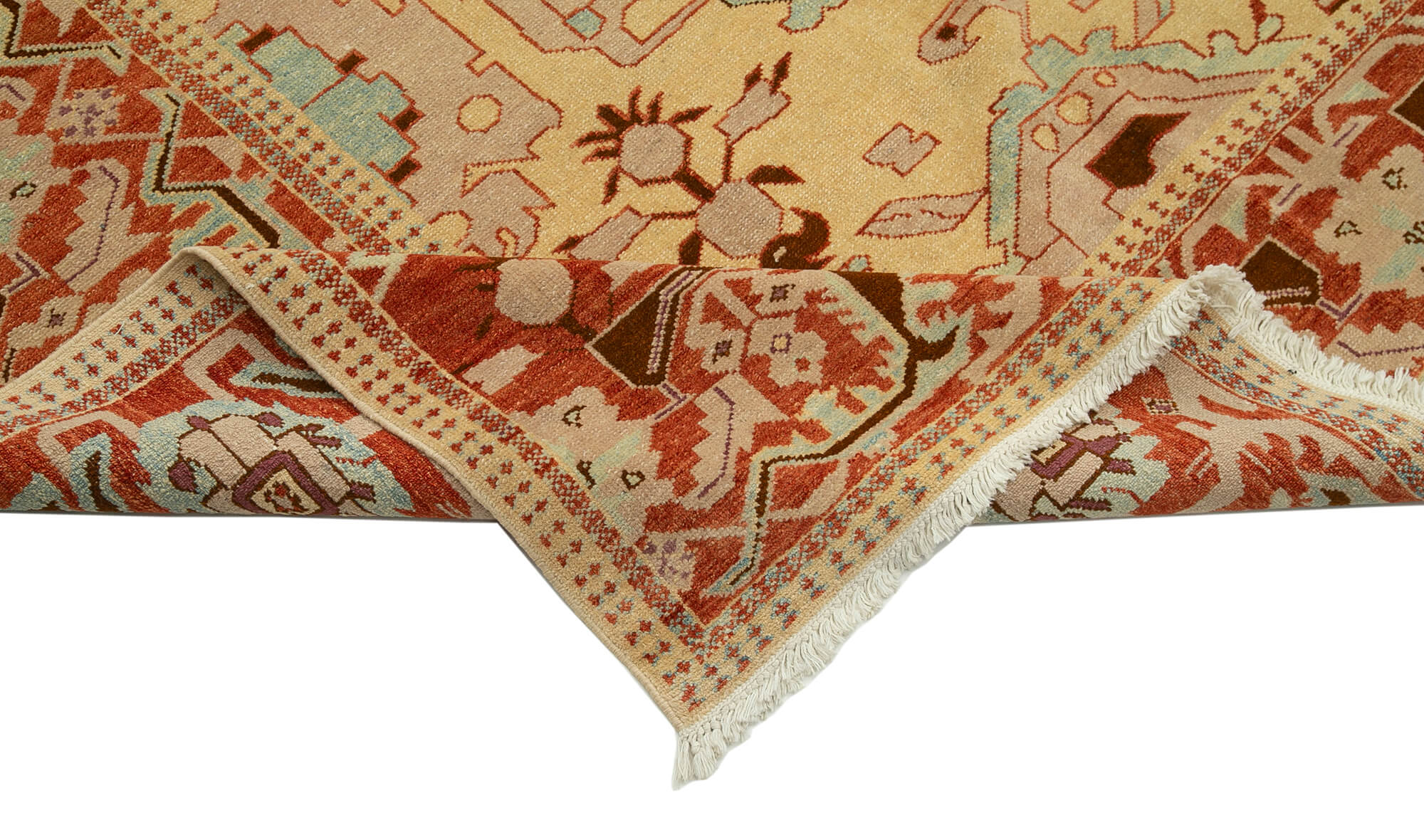 Tebriz Bej Klasik Pamuk Yün El Dokuma Halısı 280x350 Agacan