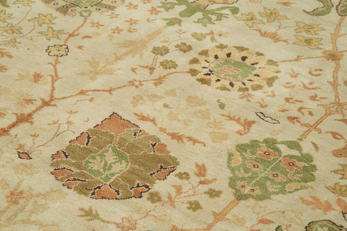 Tebriz Bej Klasik Pamuk Yün El Dokuma Halısı 274x372 Agacan